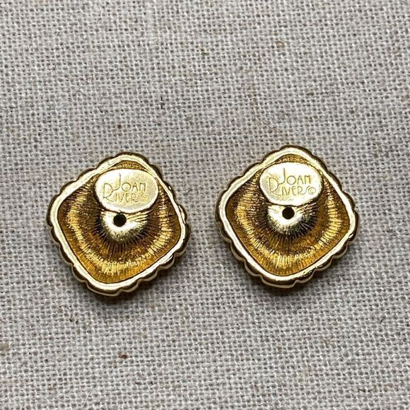 💛 Joan Rivers Gold & Crystal Earring Jackets - Picture 3 of 5
